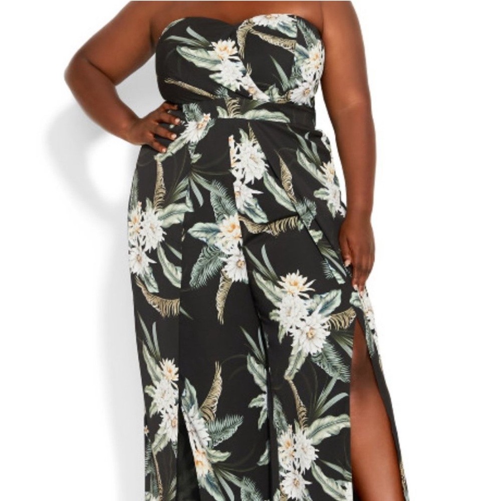 Floral Strapless Jumpsuit